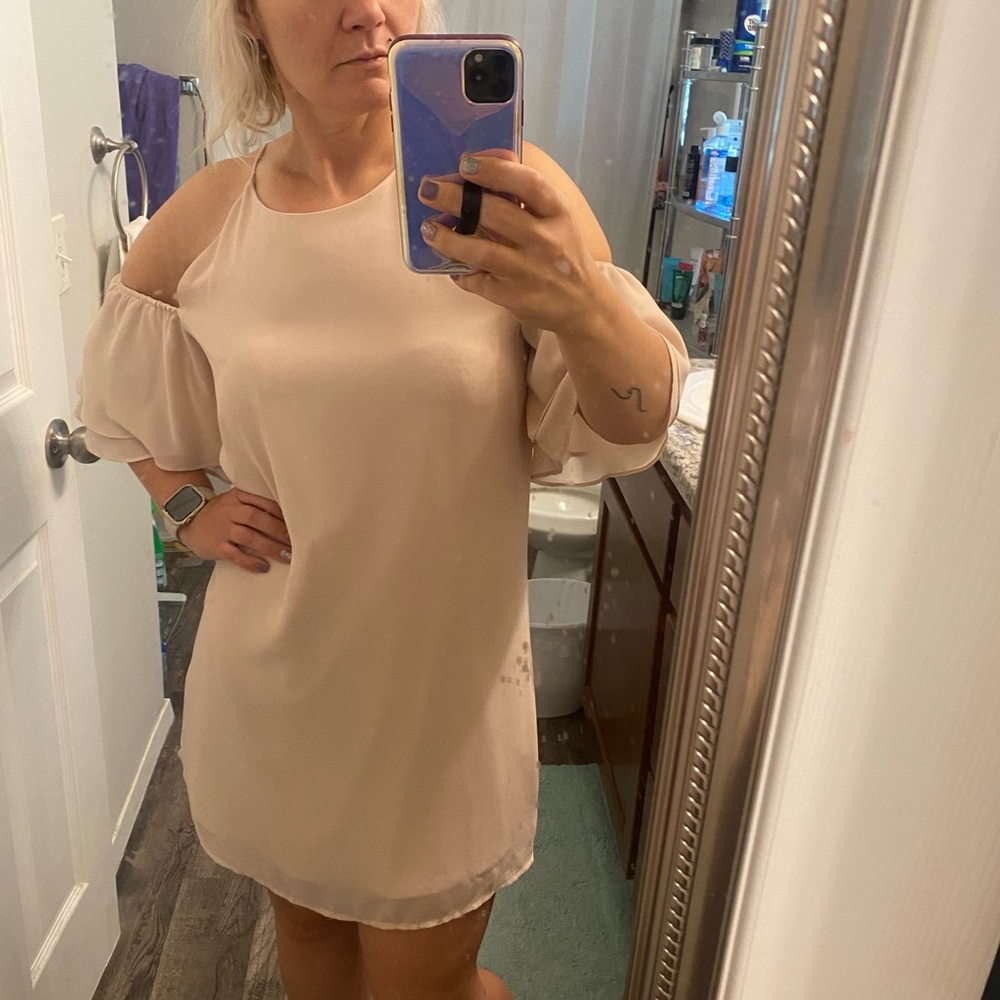 Naked Zebra size large cream color dress